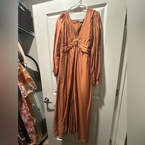 Lost + Wander Linen Blend Midi Dress